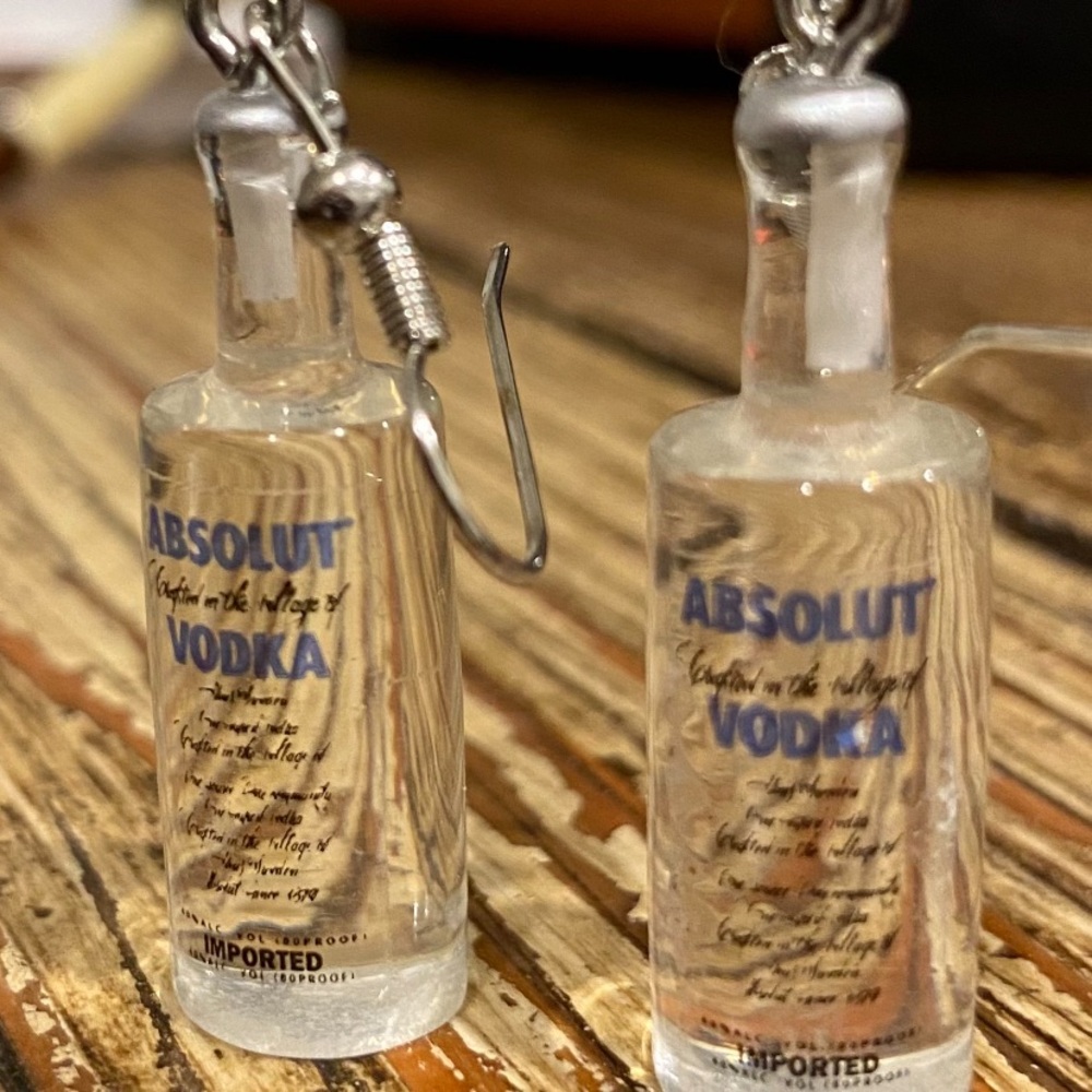 Absolut Vodka Bottle Earrings